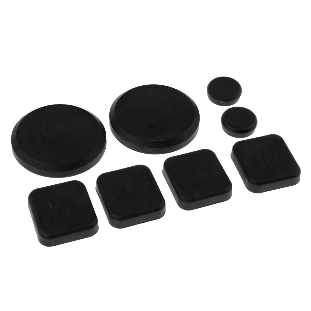 Wear Resistant Longboard POB Fingers Palm Slide Pucks Set for Downhill Square 8Pcs Black