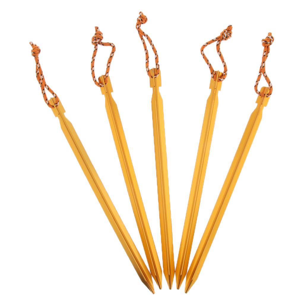 Ultralight Triangle Tent Stakes Ground Nails Camping Hiking Tent Pegs yellow