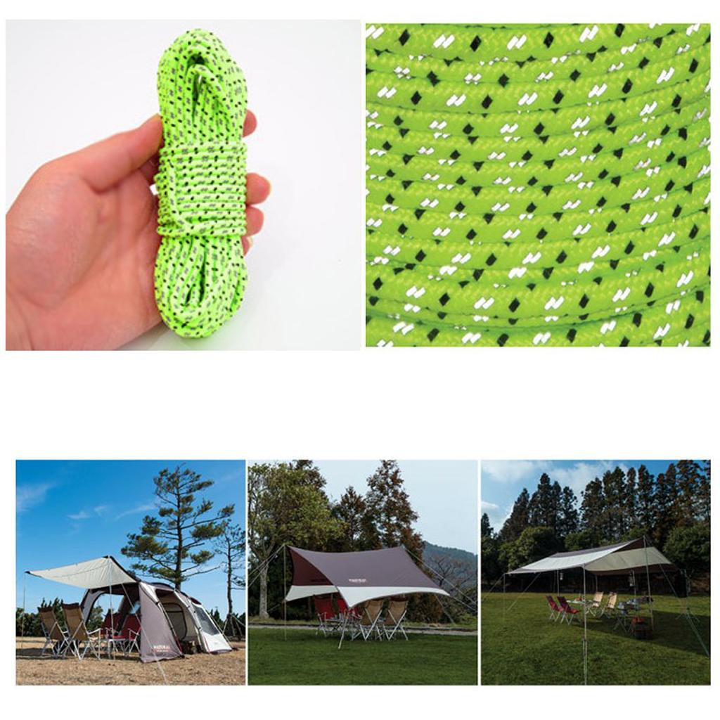 Reflective Tent Rope Guy Line Camping Canopy Awning Guyline Cord S