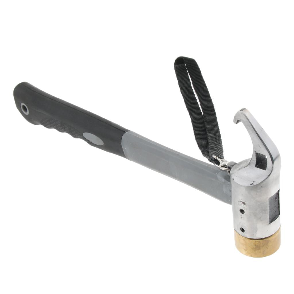 Hiking Camping Tent Mallet Hammer Peg Stake Puller for Ground Nails Pins Copper Head