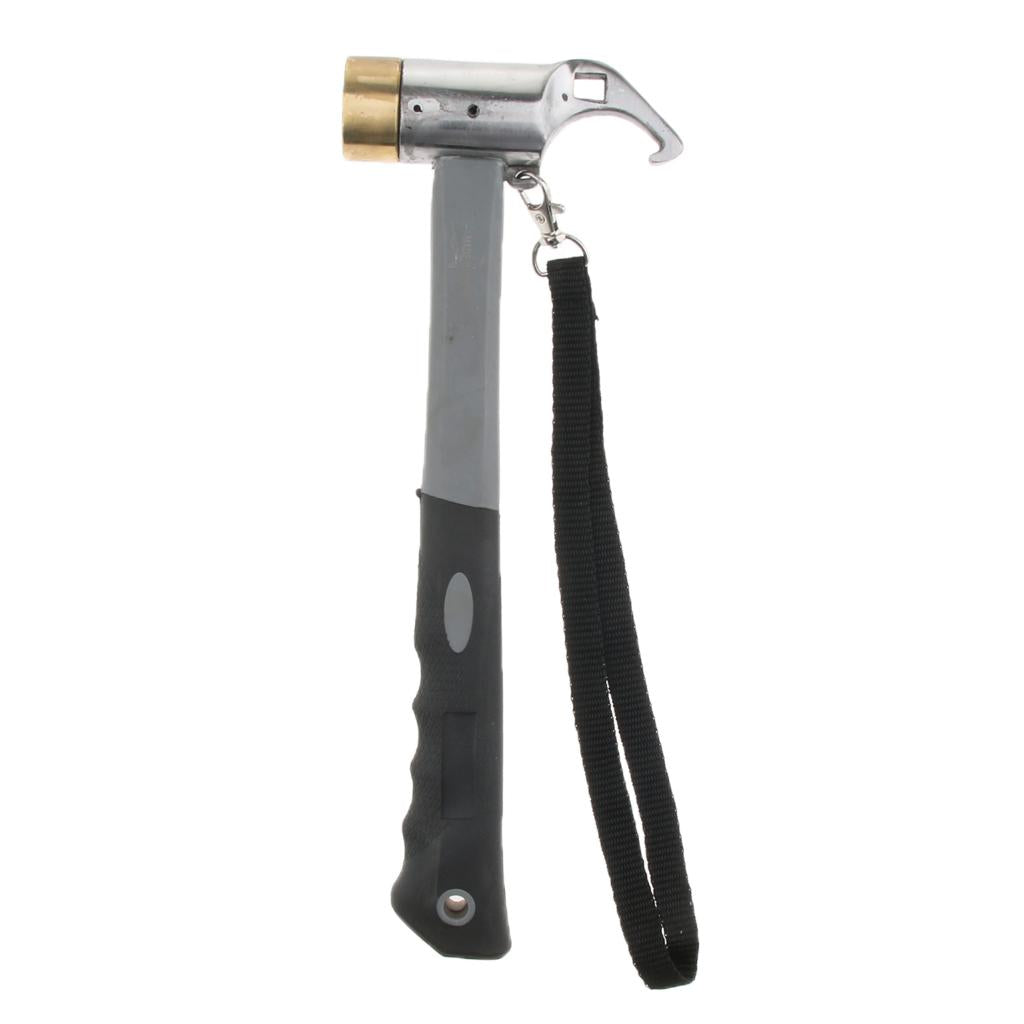 Hiking Camping Tent Mallet Hammer Peg Stake Puller for Ground Nails Pins Copper Head