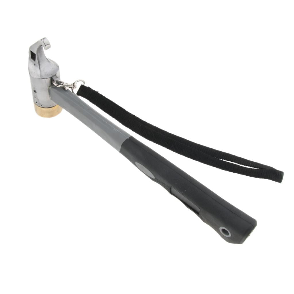 Hiking Camping Tent Mallet Hammer Peg Stake Puller for Ground Nails Pins Copper Head