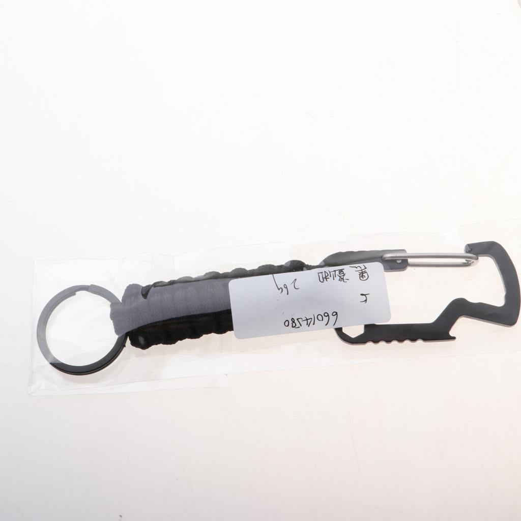 Outdoor Sports Molle Paracord Keychain Carabiner Belt Clip Black
