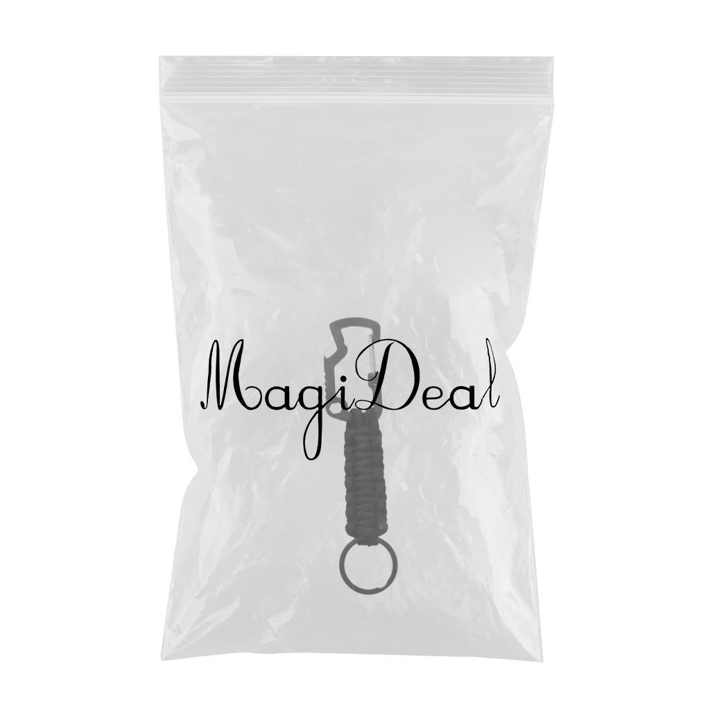 Outdoor Sports Molle Paracord Keychain Carabiner Belt Clip Black