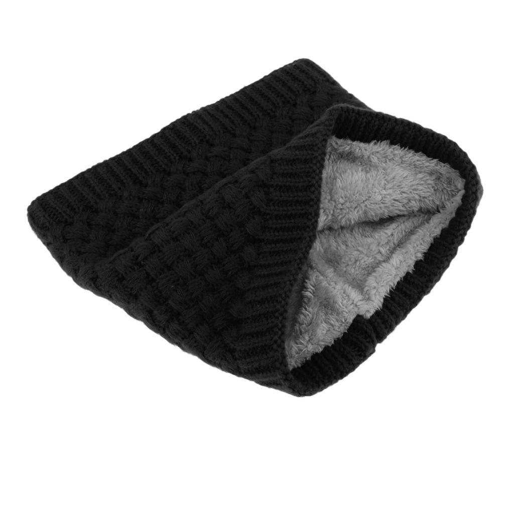 Windproof Fleece Winter Warm Scarf Neck Loop Warmer Neckerchief Black