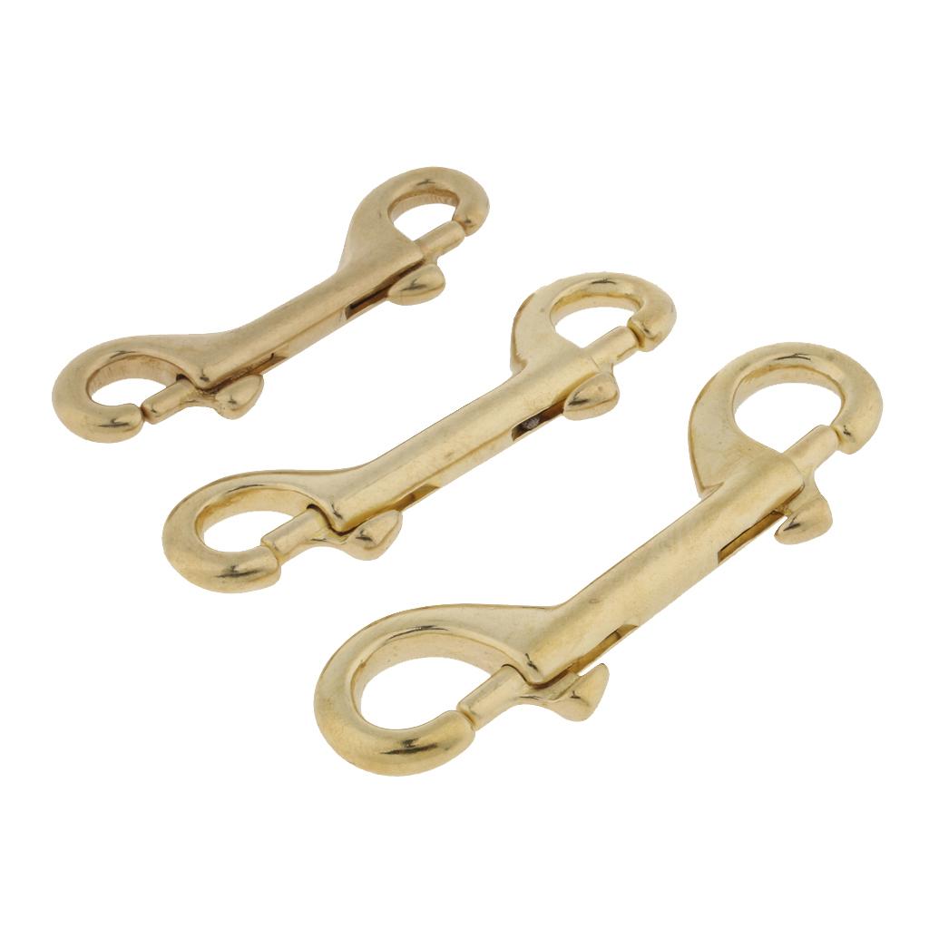 4xDouble Ended Snap Hook Key Holder Brass Clip Keychain 78mm
