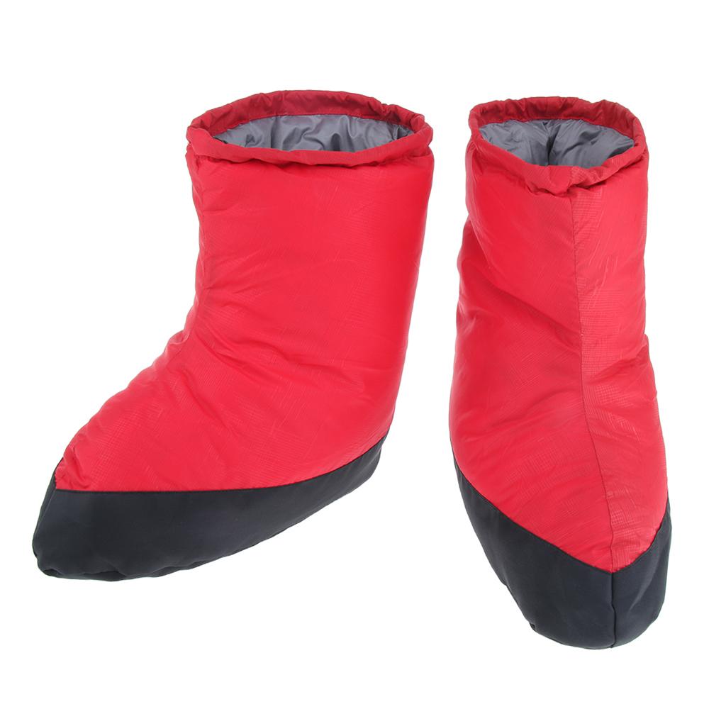 Outdoor Thermal Snow Gaiters Feet Shoes Cover Duck Down Slippers Boots Red XL