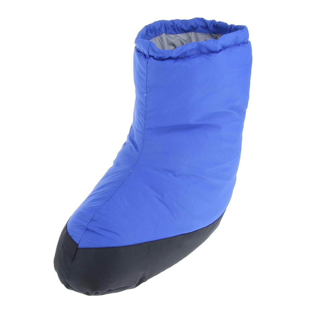 Outdoor Thermal Snow Gaiters Feet Shoes Cover Duck Down Slippers Boots Blue M