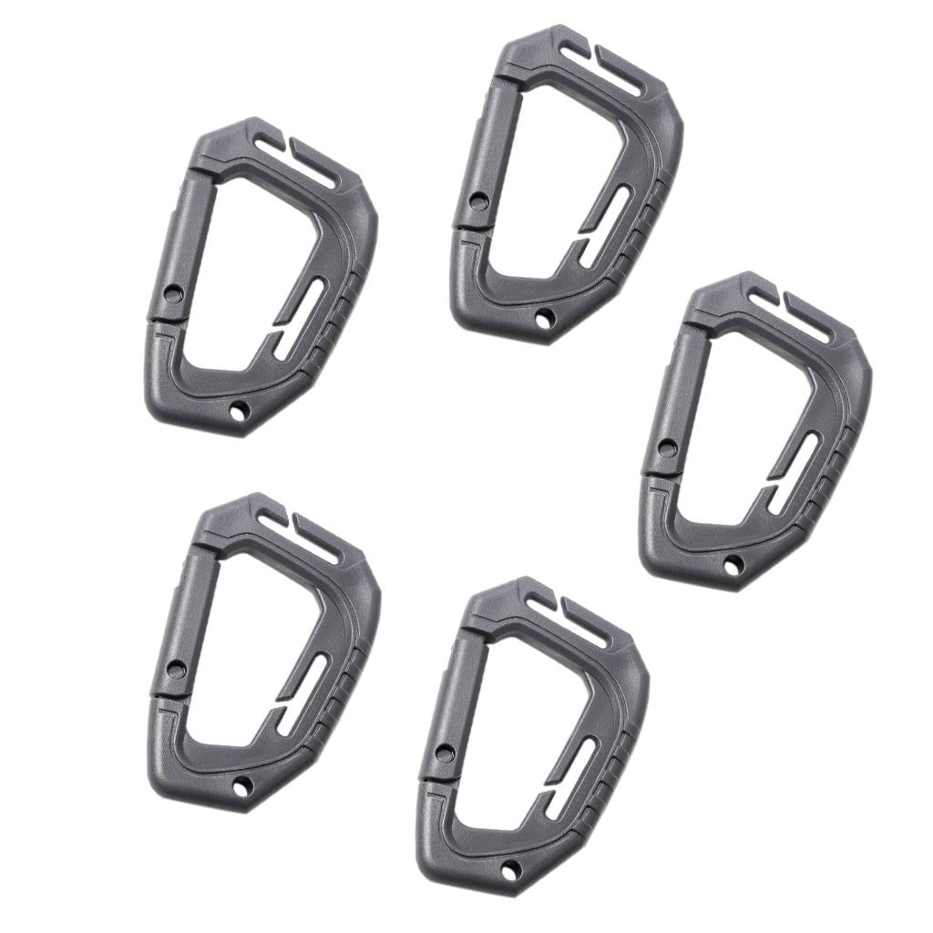 5Pcs Multifunctional Outdoor Tactical Buckle D Shape Plastic Backpack Buckle