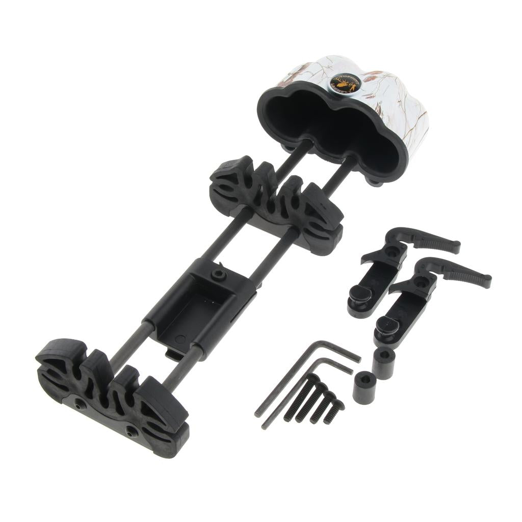 Aluminum Compound Bow 5 Arrow Quiver Holder Quick Connect White Camo