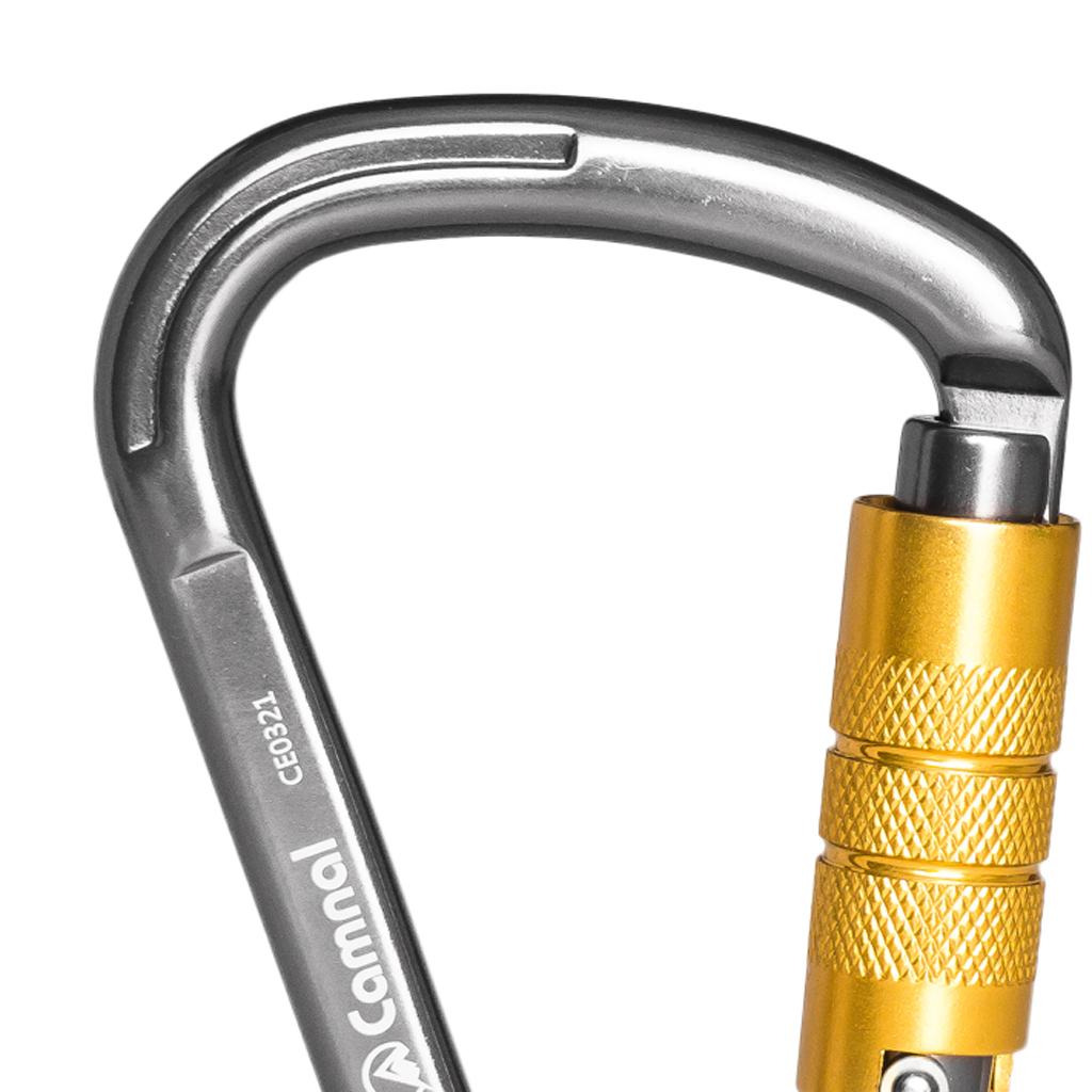 Aluminum Locking Climbing Carabiner D Shape Auto-Locking Carabiner Auto Lock Silver