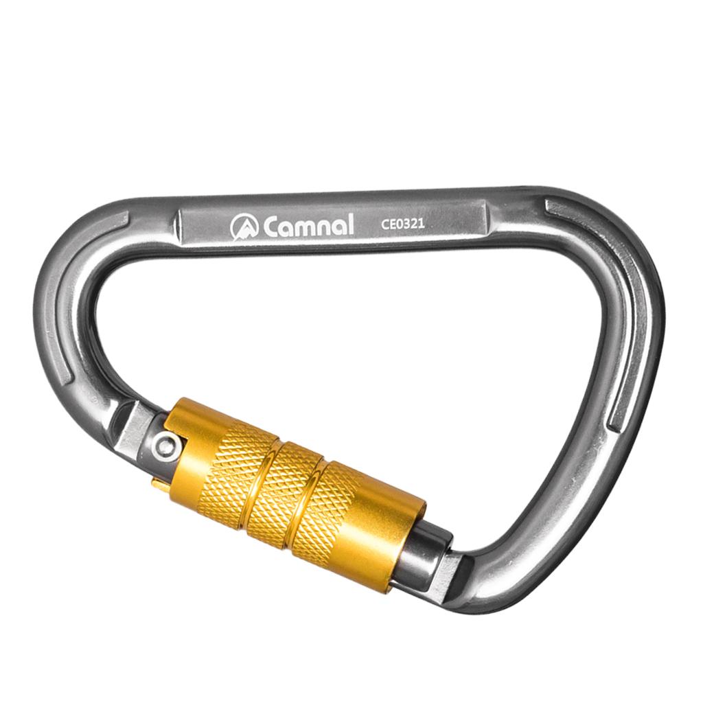 Aluminum Locking Climbing Carabiner D Shape Auto-Locking Carabiner Auto Lock Silver