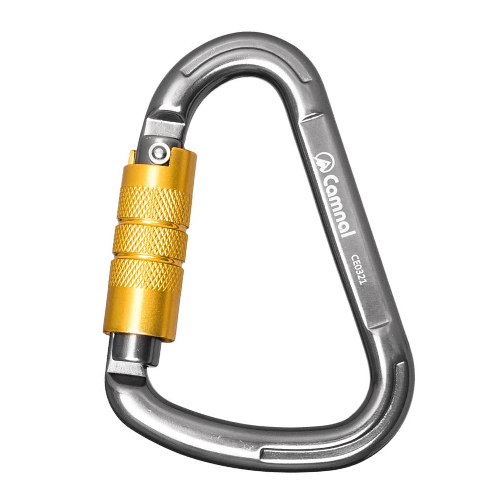 Aluminum Locking Climbing Carabiner D Shape Auto-Locking Carabiner Auto Lock Silver