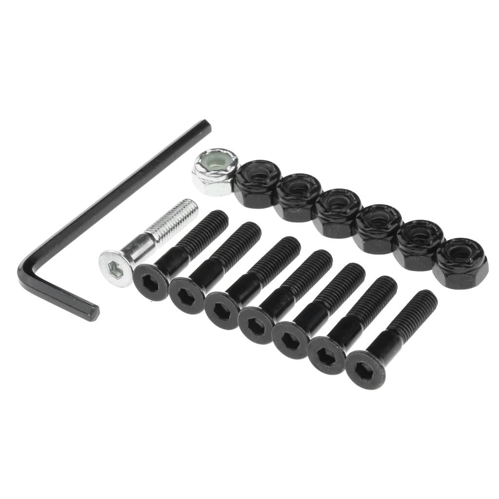1 Set Skateboard Longboard Hardware with with L wrench 7 Black and 1 Silver