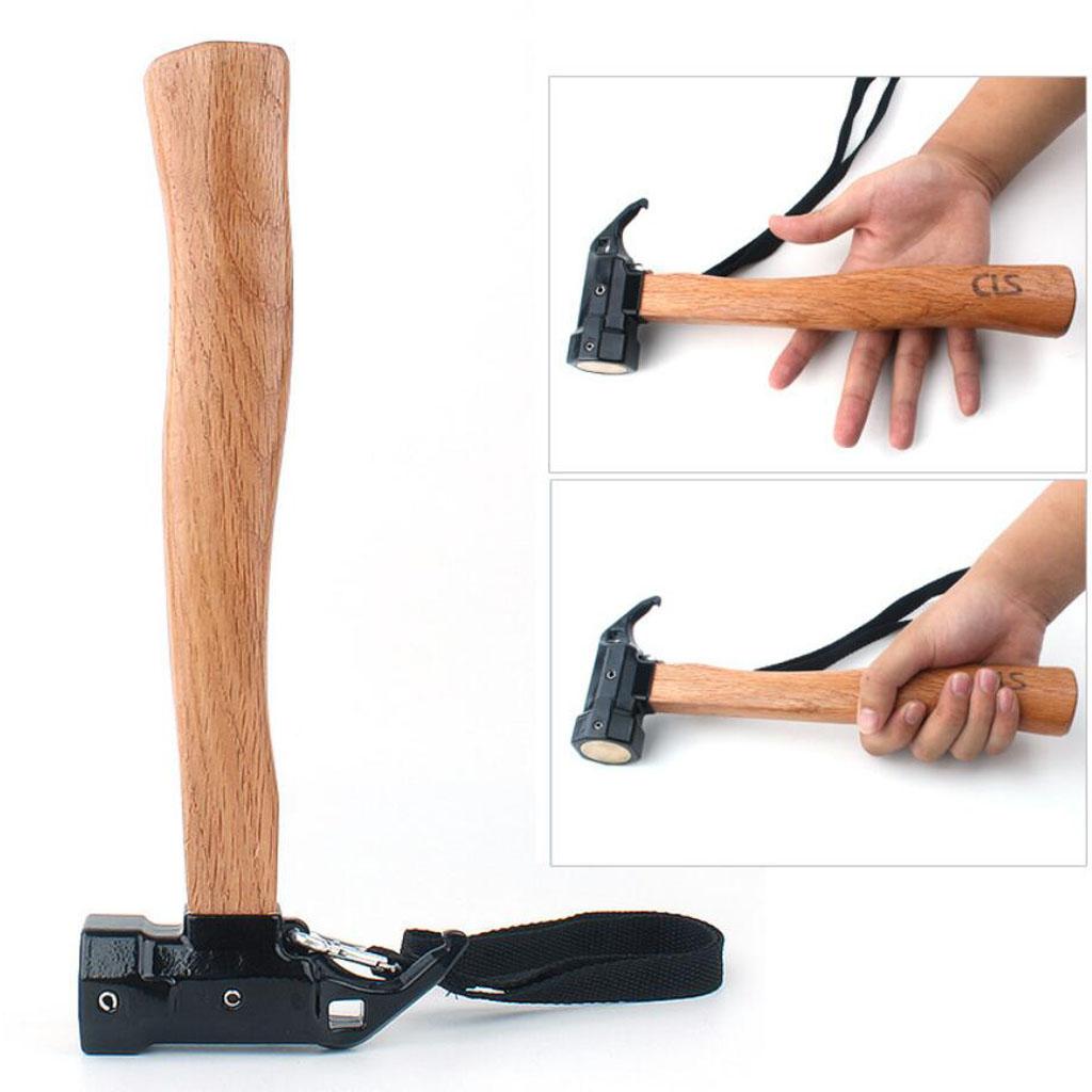 Hiking Camping Tent Mallet Hammer Peg Stake Puller Ground Nails Brass Head