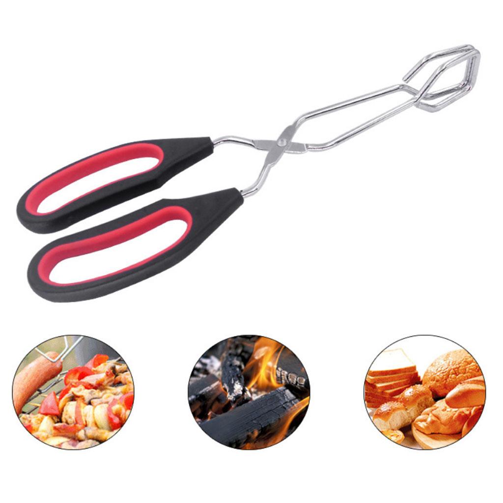 Kitchen Tongs, Non-Stick Stainless Steel BBQ Cooking Grilling Food Tongs 23.5cm