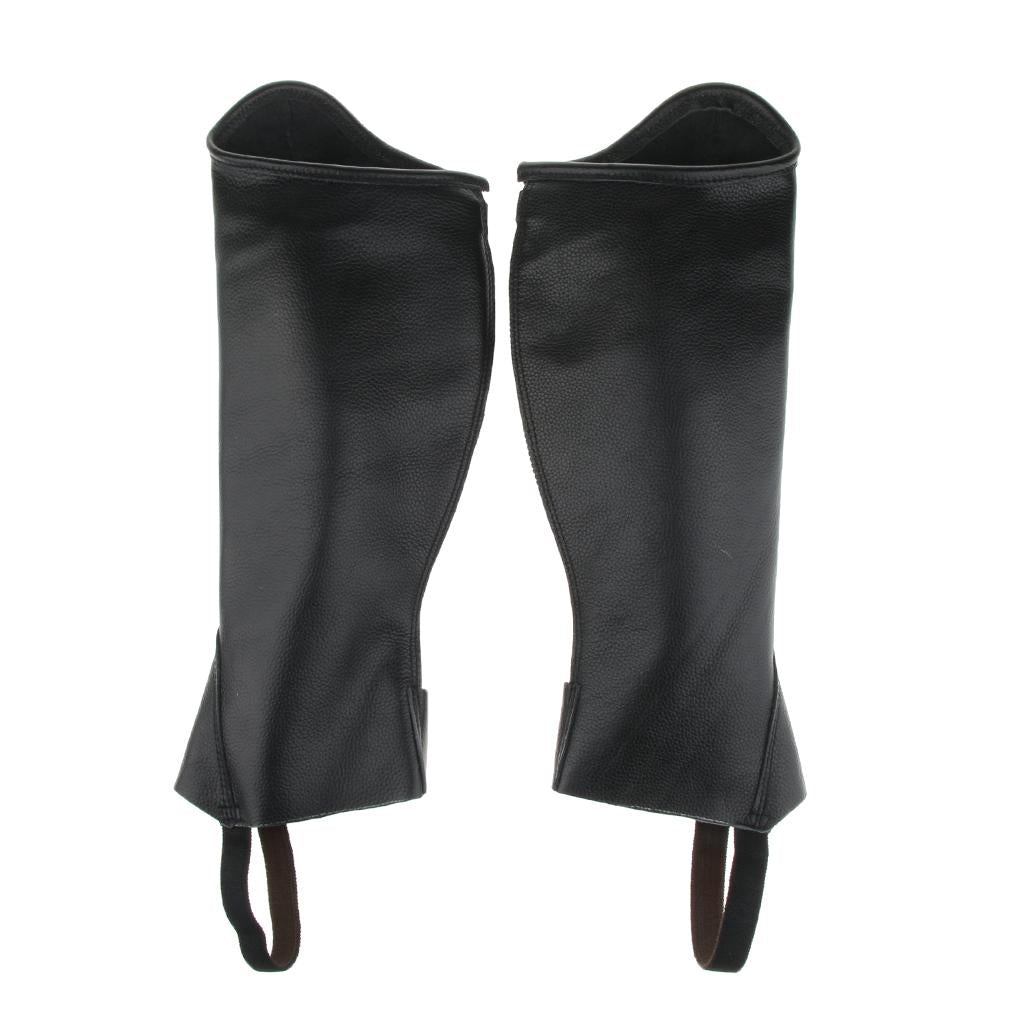 Leather Equestrian Horse Riding Gaiters Half Chaps Leg Cover Protector 4XL
