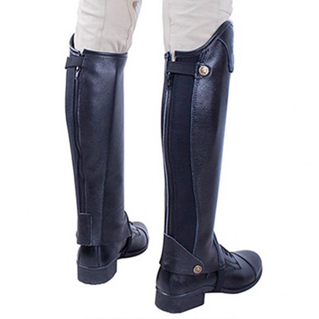 Leather Equestrian Horse Riding Gaiters Half Chaps Leg Cover Protector 4XL