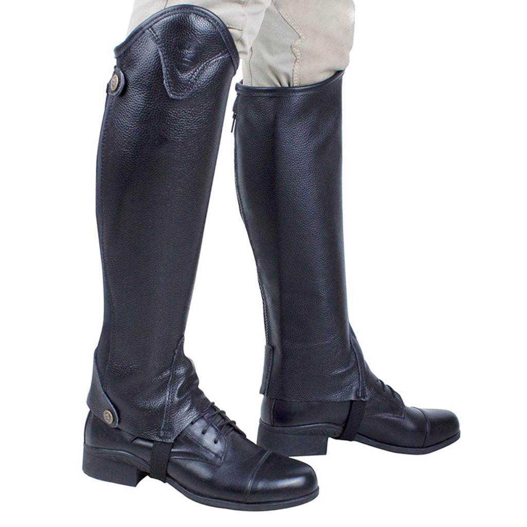 Leather Equestrian Horse Riding Gaiters Half Chaps Leg Cover Protector 4XL