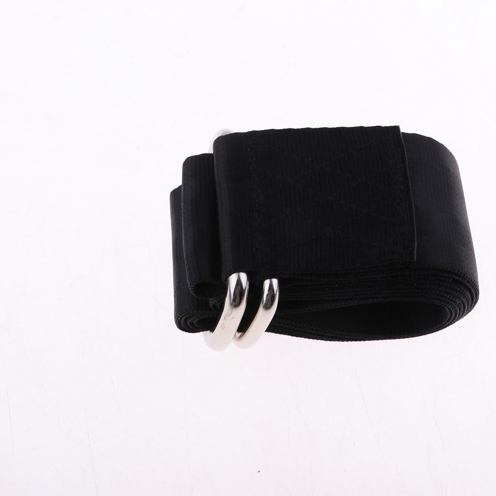 Nylon Hanging Hammock Tree Straps Belt Kit with 2 Carabiner Buckle Black