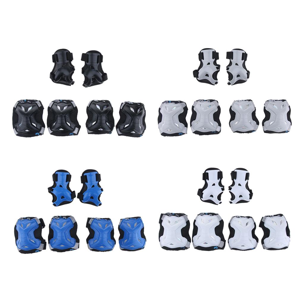 Kids Skate Scooter Cycling Protective Gear Knee Elbow Hand Pads Set Black
