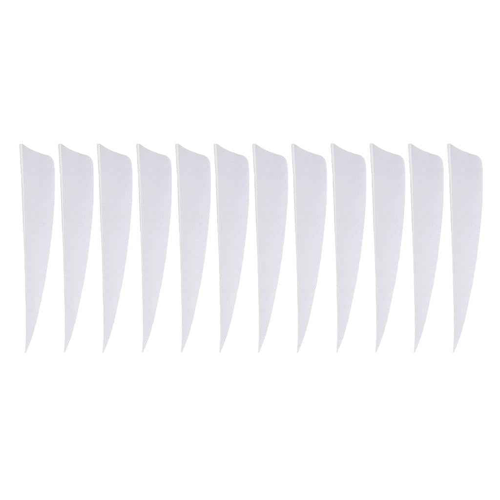 12 Pieces 4 Inch Archery Arrow Feathers Fletchings Vanes White