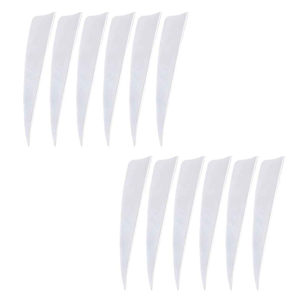 12 Pieces 4 Inch Archery Arrow Feathers Fletchings Vanes White
