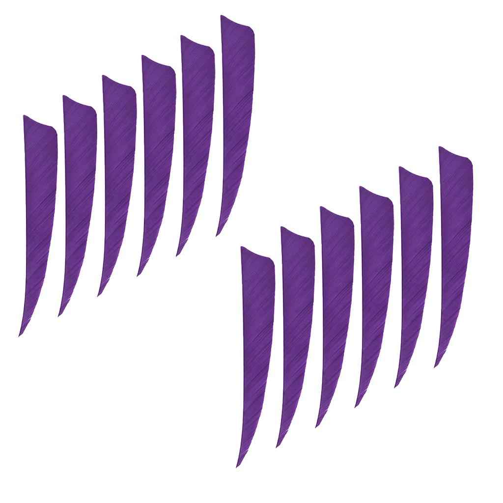 12 Pieces 4 Inch Archery Arrow Feathers Fletchings Vanes Purple