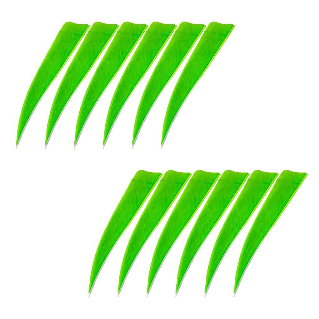 12 Pieces 4 Inch Archery Arrow Feathers Fletchings Vanes Fluorescent Green