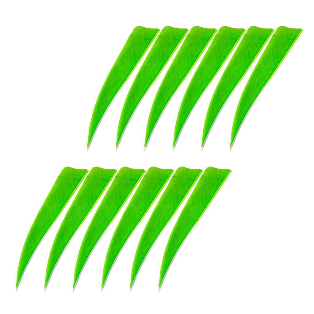12 Pieces 4 Inch Archery Arrow Feathers Fletchings Vanes Fluorescent Green
