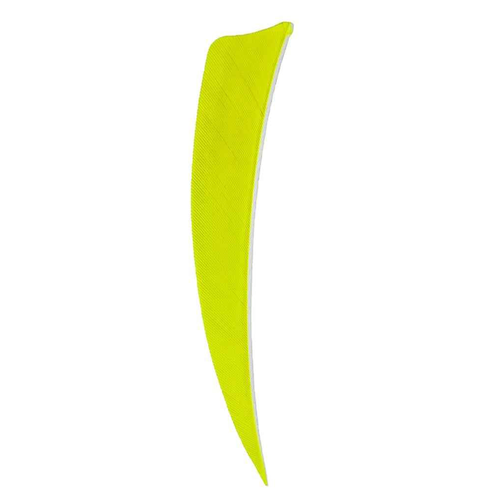 12 Pieces 4 Inch Archery Arrow Feathers Fletchings Vanes Fluorescent Yellow