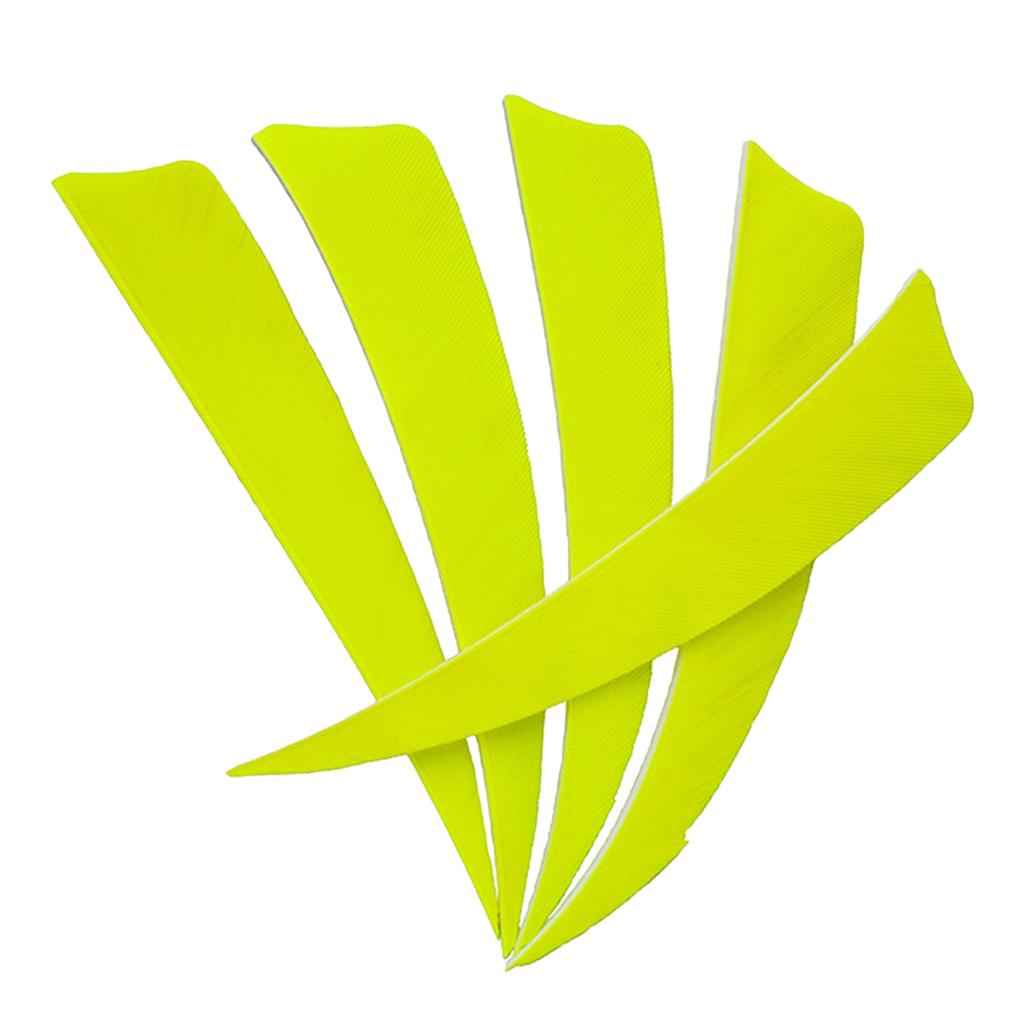 12 Pieces 4 Inch Archery Arrow Feathers Fletchings Vanes Fluorescent Yellow