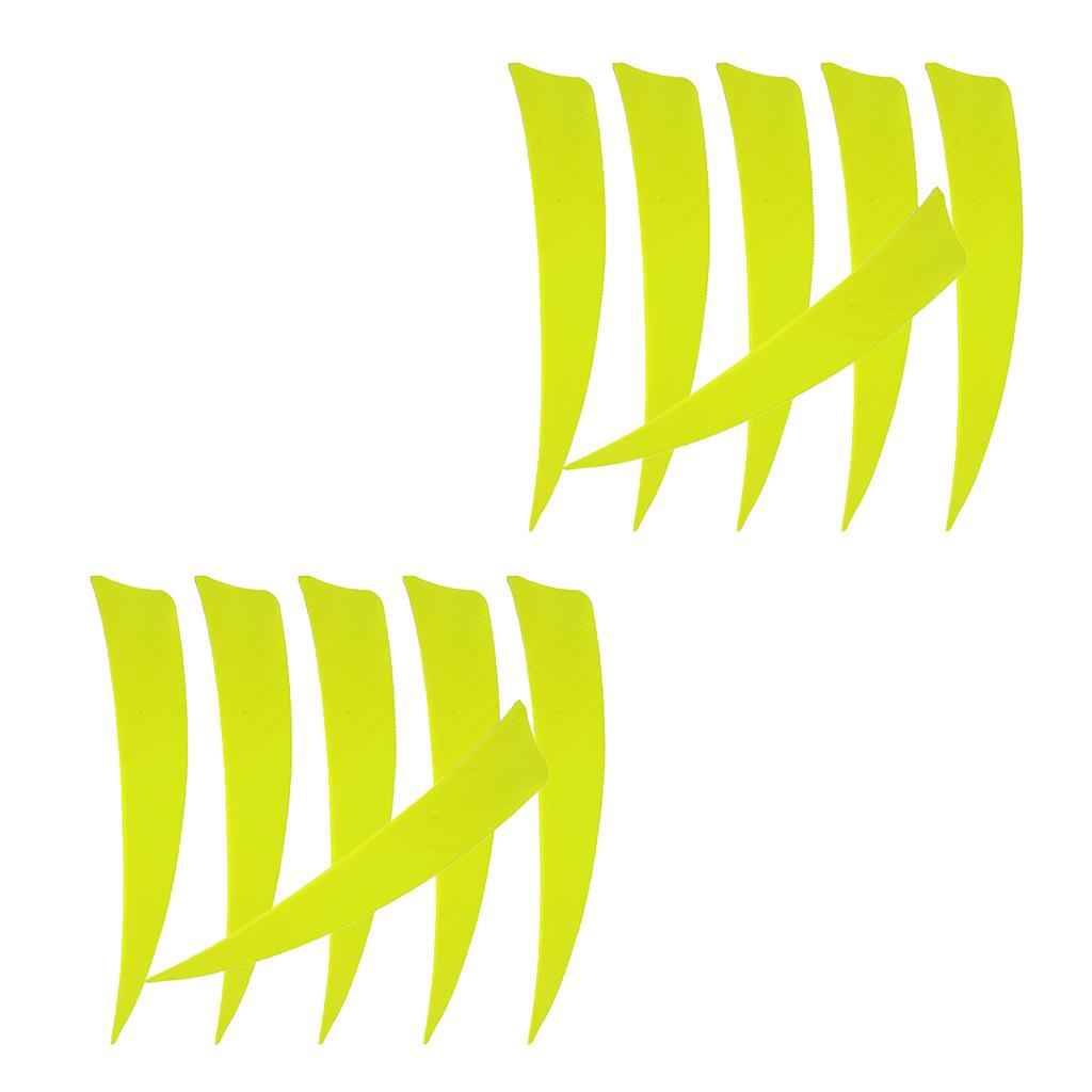 12 Pieces 4 Inch Archery Arrow Feathers Fletchings Vanes Fluorescent Yellow