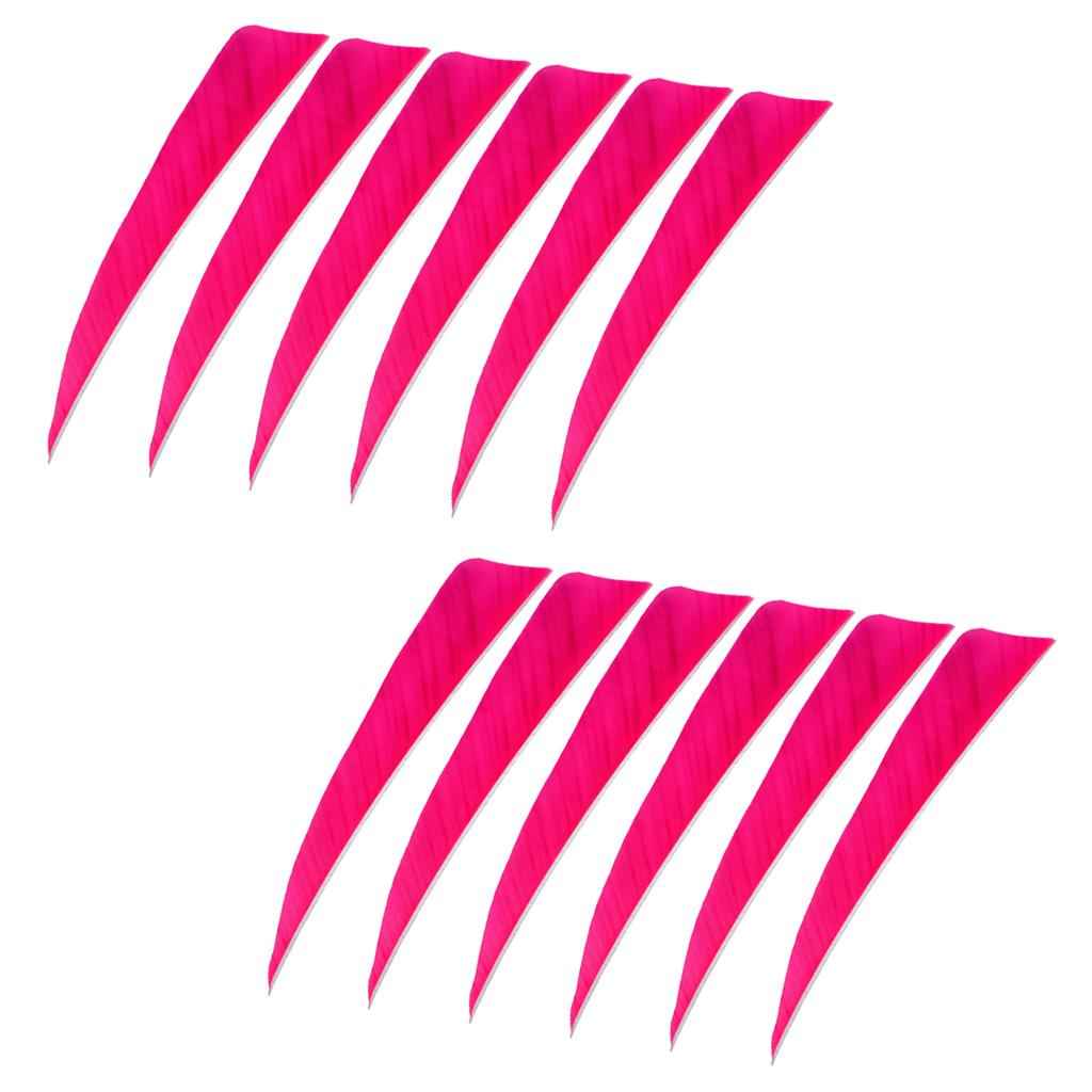12 Pieces 4 Inch Archery Arrow Feathers Fletchings Vanes Rose Red