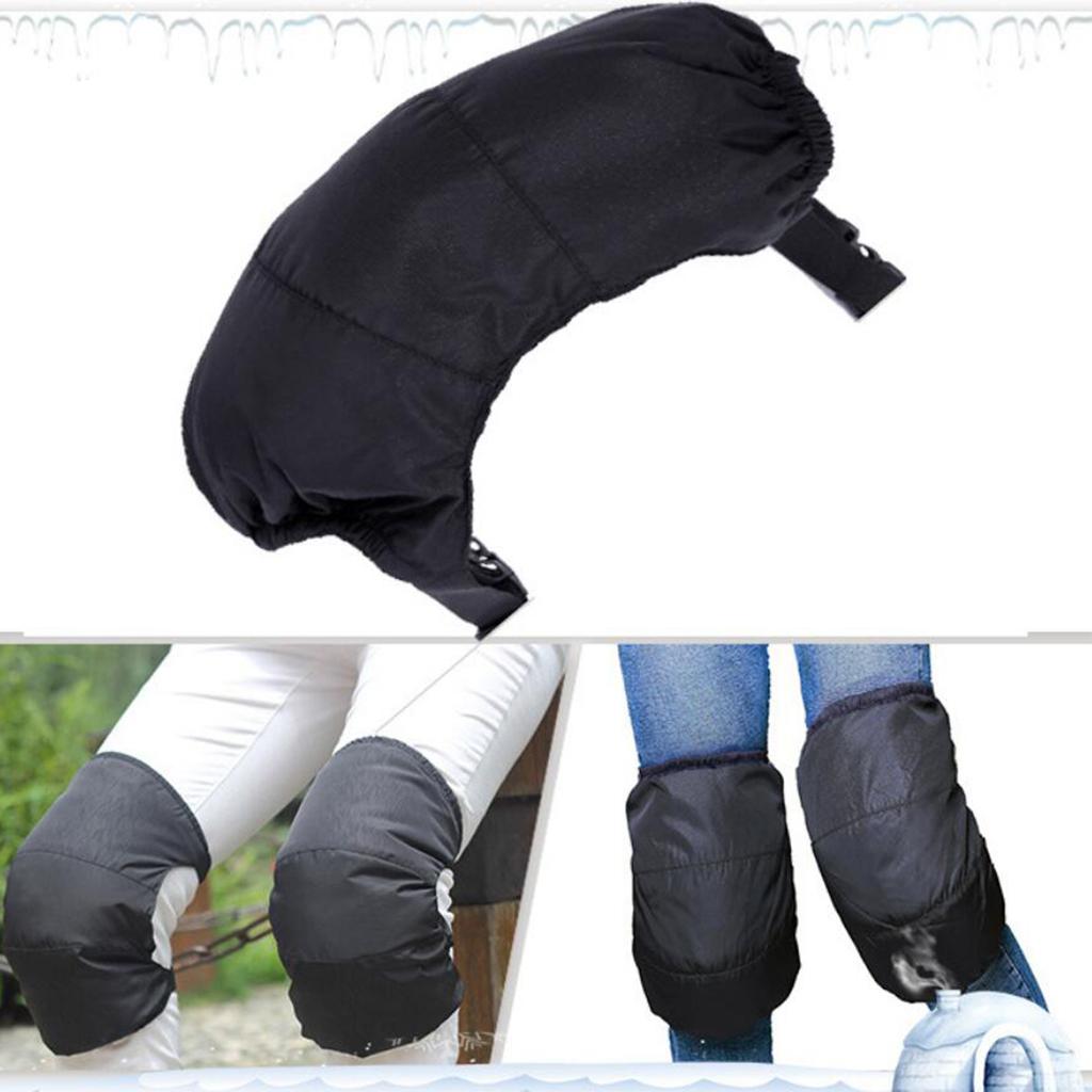 Adjustable Down Knee Pads Windproof Warm Cycling Knee Support Sleeve Black