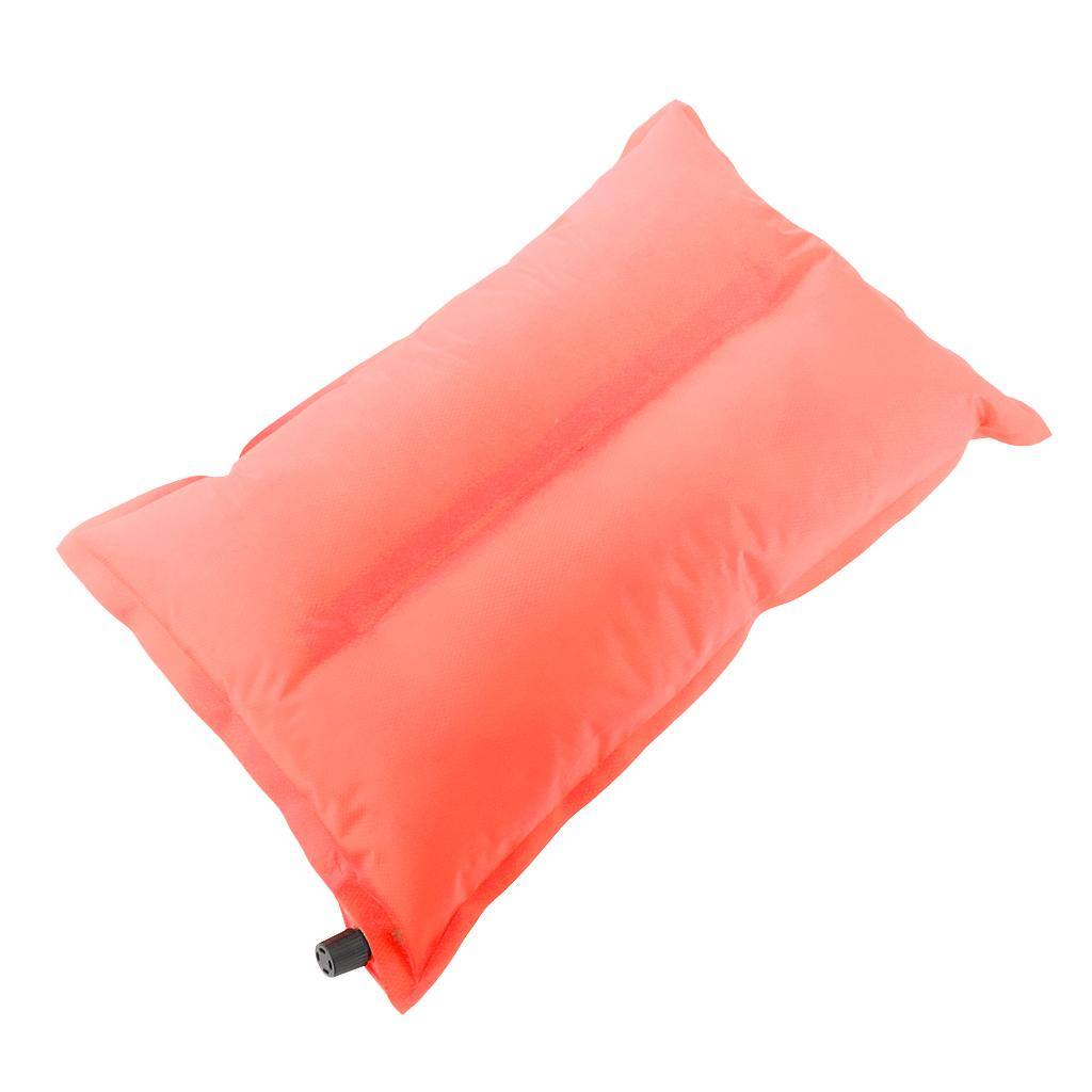 Outdoor Self Inflatable Camping Pillow Travel Airplane Air Cushion Orange