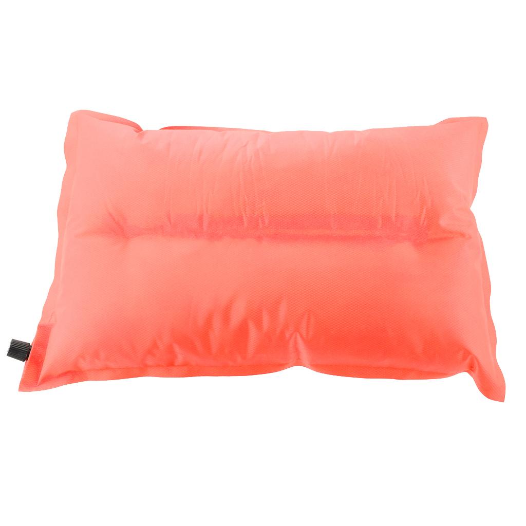 Outdoor Self Inflatable Camping Pillow Travel Airplane Air Cushion Orange