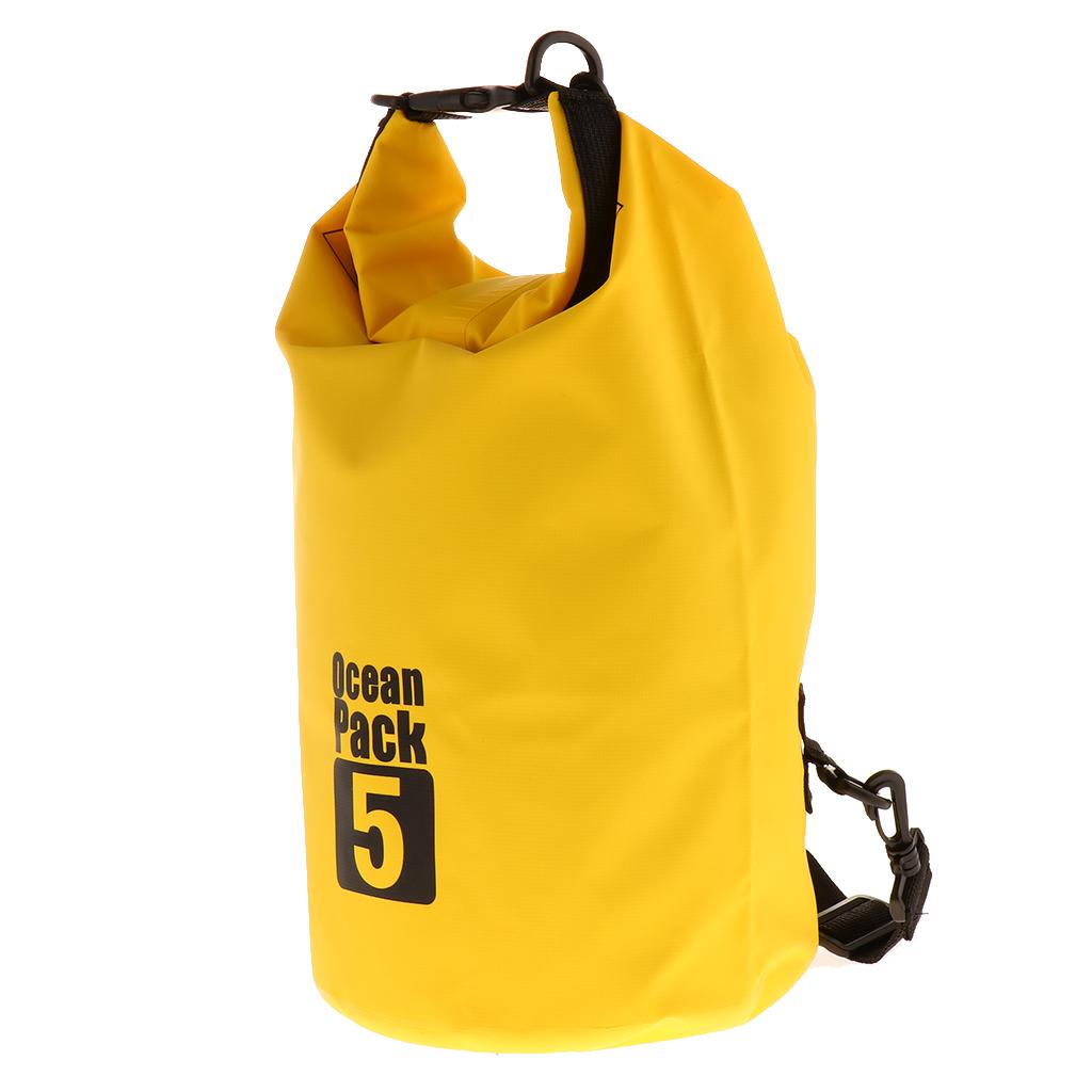 Waterproof Bag Backpack Beach Bucket Rafting Kayaking Sack Yellow