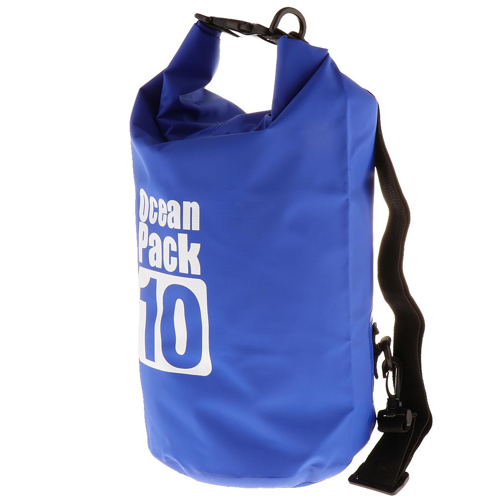 Waterproof Dry Bags Backpack Beach Bucket Rafting Kayaking Bag Dark Blue