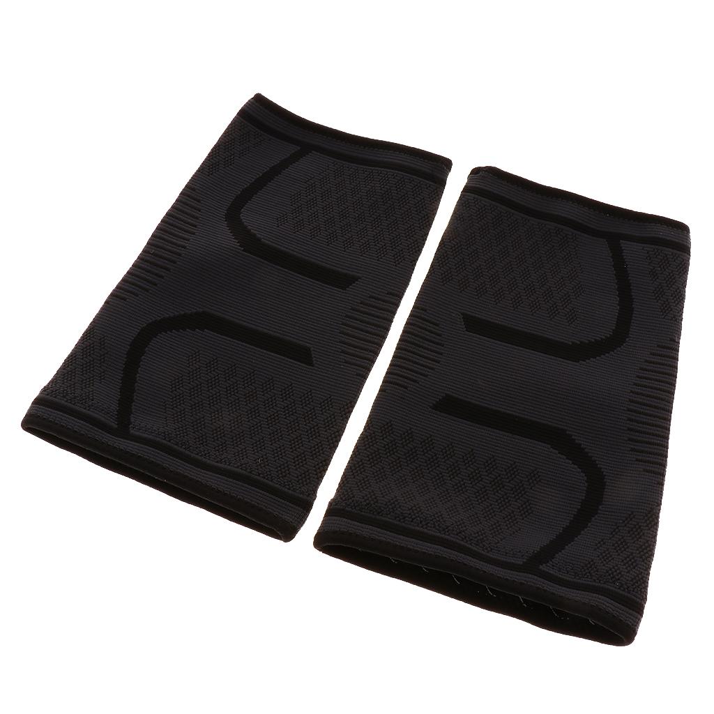 Nylon Compression Knee Sleeves Brace Support for Outdoor Sports Black M