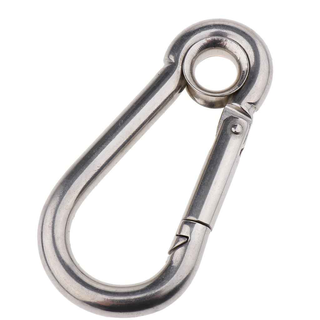 Spring Snap Hook Stainless Steel Clip Keychain Carabiner for Camping Hiking 40x20mm