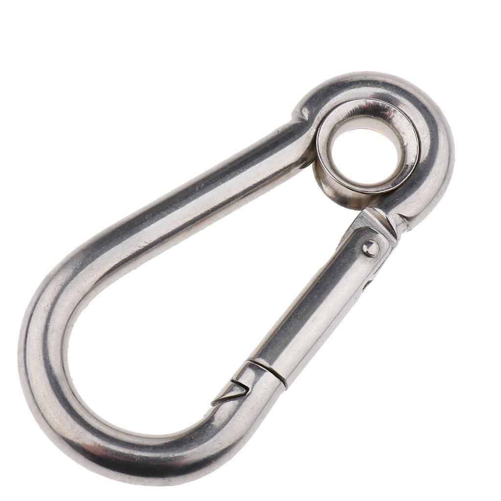 Spring Snap Hook Stainless Steel Clip Keychain Carabiner for Camping Hiking 40x20mm