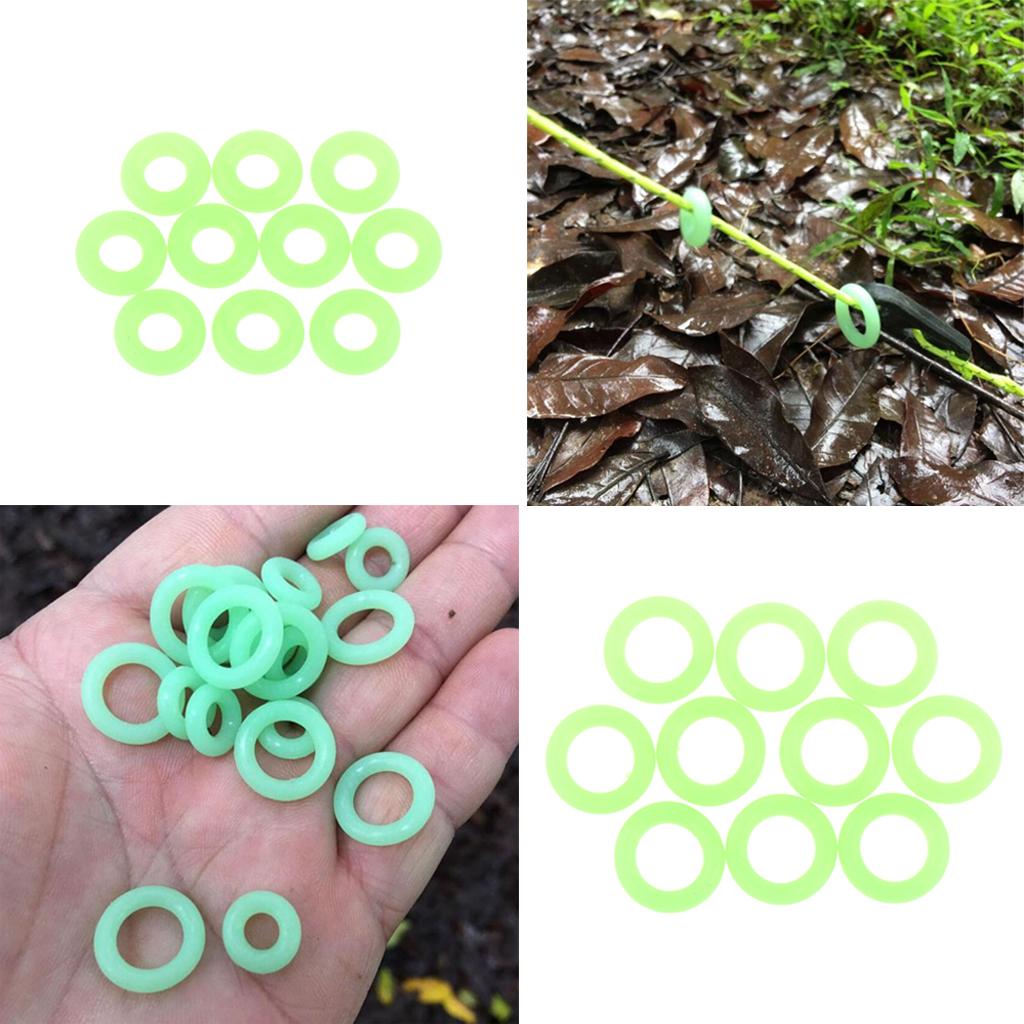 3x10 Pieces/Pack Silicone Luminous Ring Night Fishing Tent Nail Safety Signs L