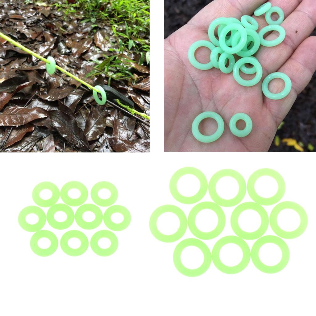 3x10 Pieces/Pack Silicone Luminous Ring Night Fishing Tent Nail Safety Signs L
