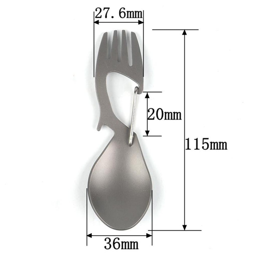 3xMulti-function Camping Spoon Fork Spork Beer Bottle Opener Stainless Steel