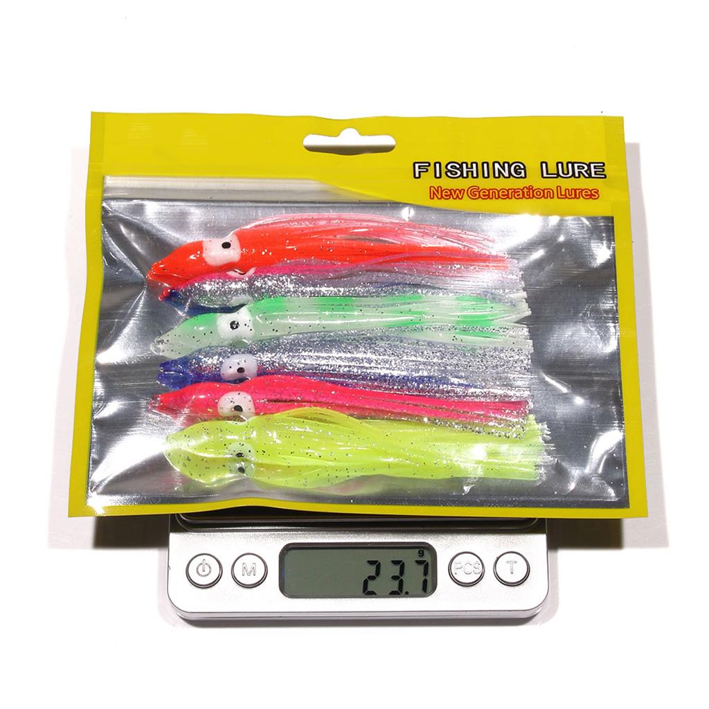 3x6pcs Fishing Lures Squid Octopus Skirts Sea Fish Soft Baits Tackles 12cm