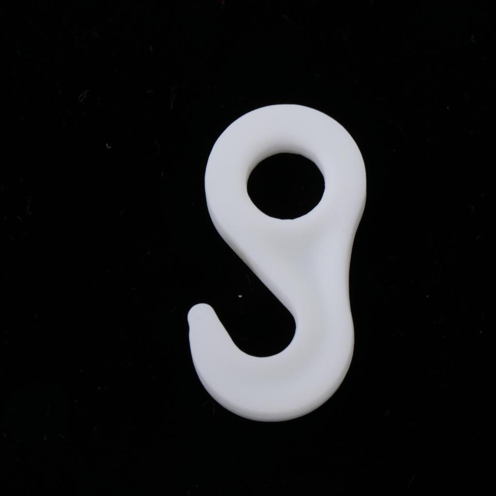 2x10Pcs/set Fasten Hook for Tent Awning Tie Rope Bungee Cord End 3.6cm White