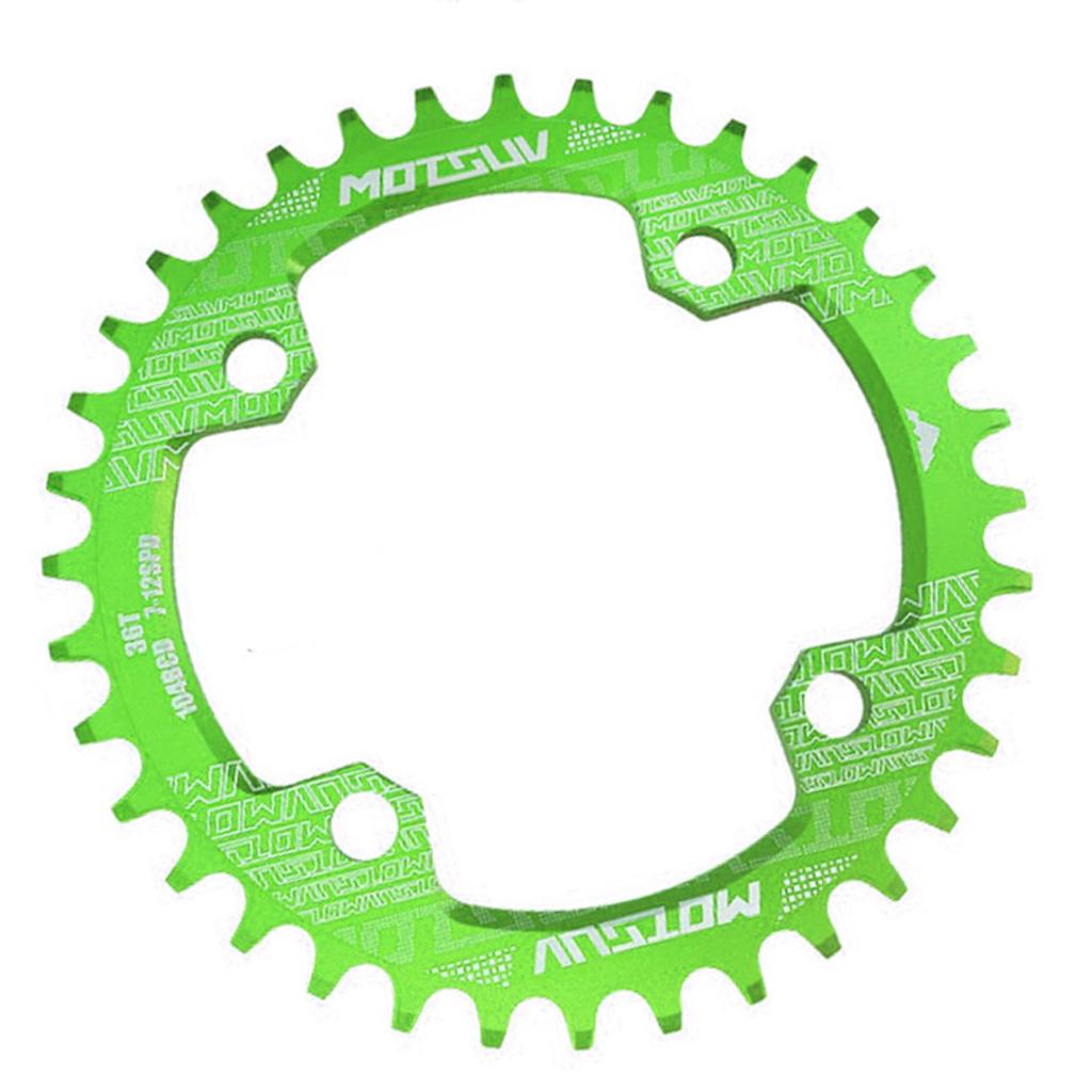 104BCD Round Narrow Wide 30-38T Chainring MTB Bike Chain Wheel Green 36T