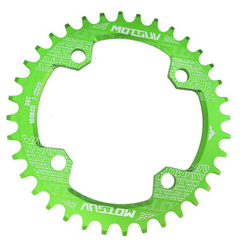 104BCD Round Narrow Wide 30-38T Chainring MTB Bike Chain Wheel Green 36T