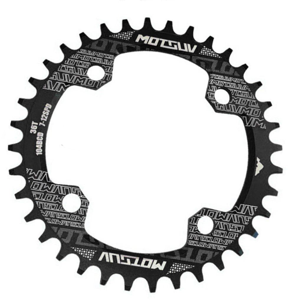 104BCD Round Narrow Wide 30-38T Chainring MTB Bike Chain Wheel Black 36T